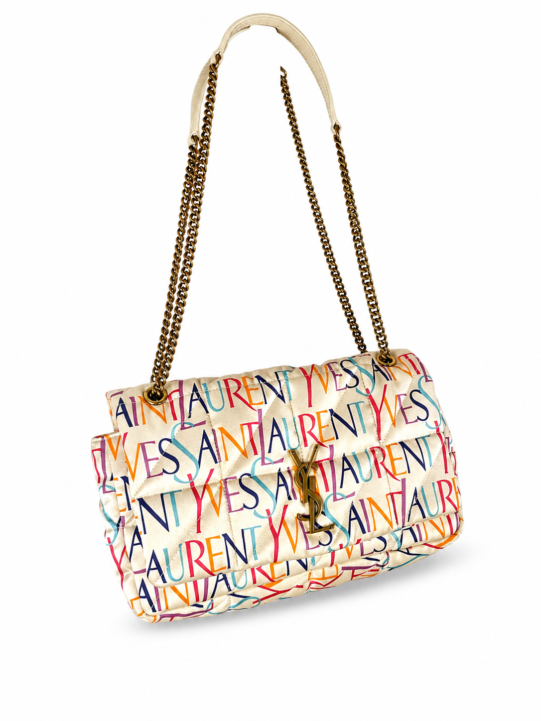 YSL Jamie Medium Flap Bag in Quilted Printed Silk
