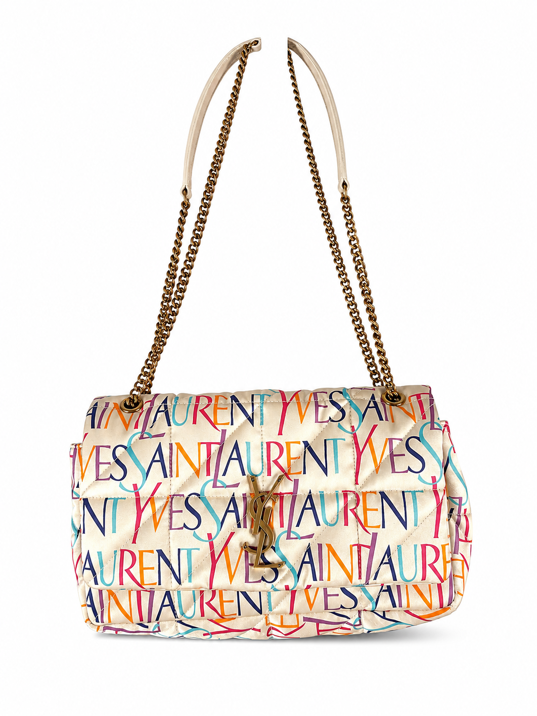 YSL Jamie Medium Flap Bag in Quilted Printed Silk