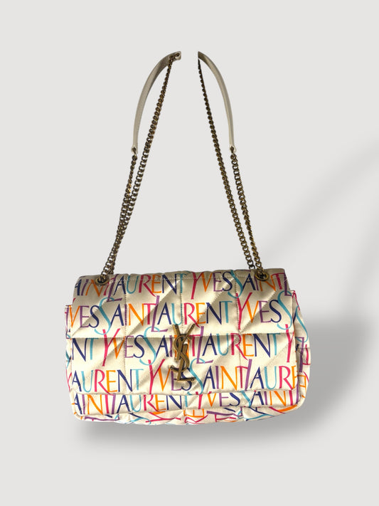 YSL Jamie Medium Flap Bag in Quilted Printed Silk